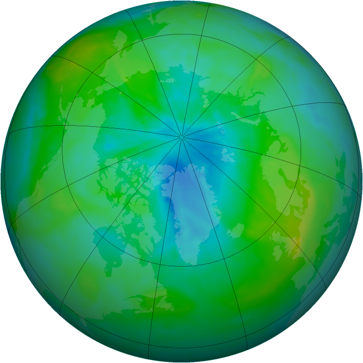 Arctic ozone map for 20 August 2014
